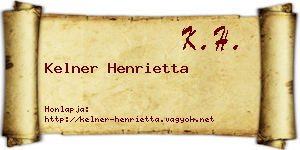 Kelner Henrietta névjegykártya